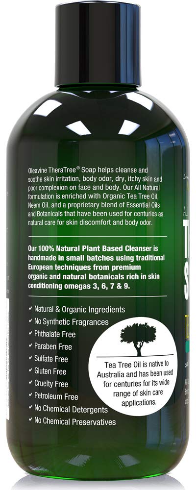 Oleavine TheraTree ingredients highlight natural, plant-based cleansing