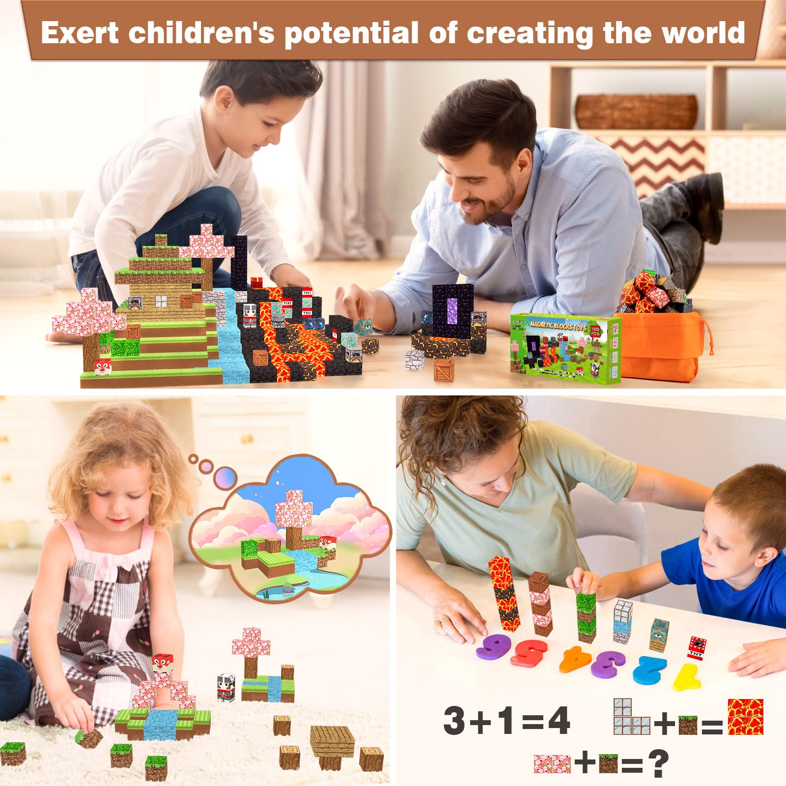 OLIA DESIGN magnetic blocks encourage teamwork and cooperative play