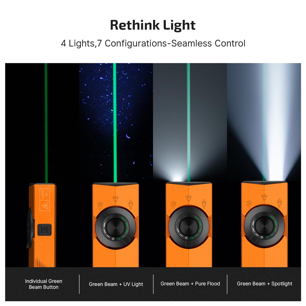 OLIGHT ArkPro green beam button enables independent control.
