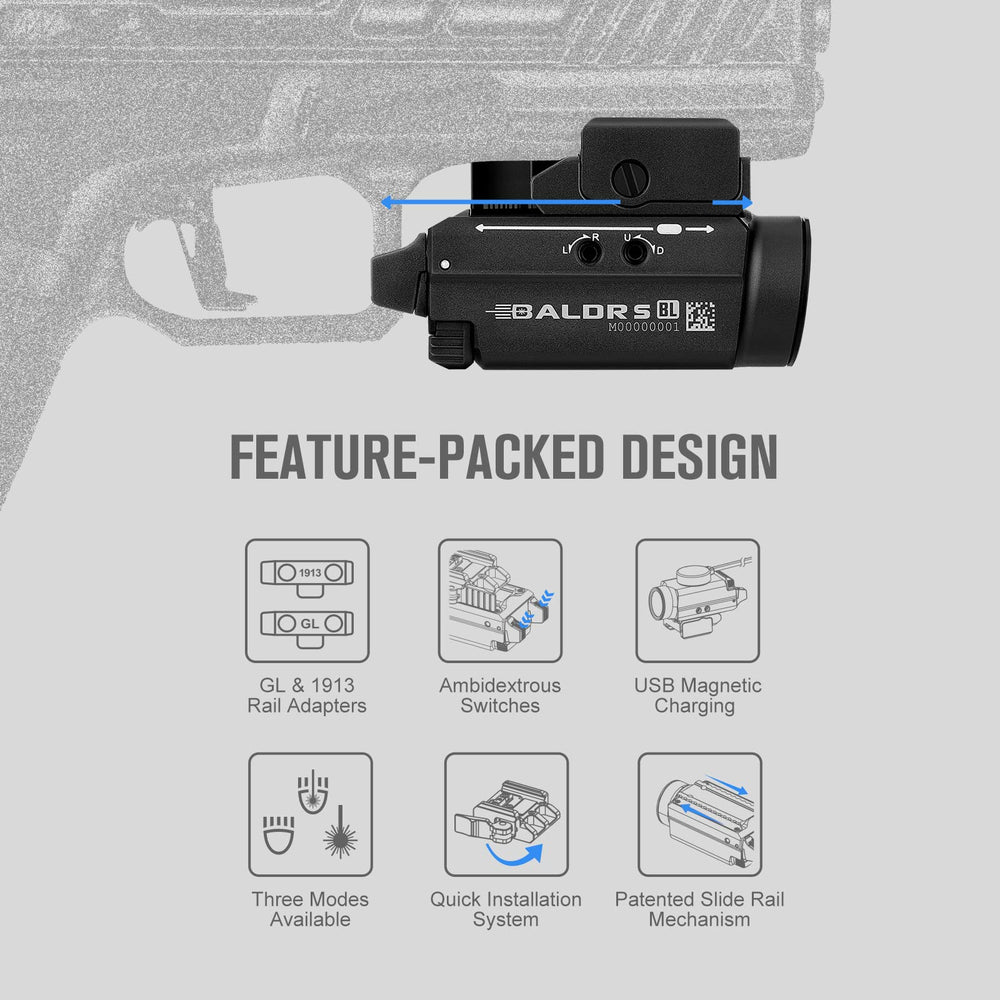 OLIGHT Baldr S black tactical finish built for durability