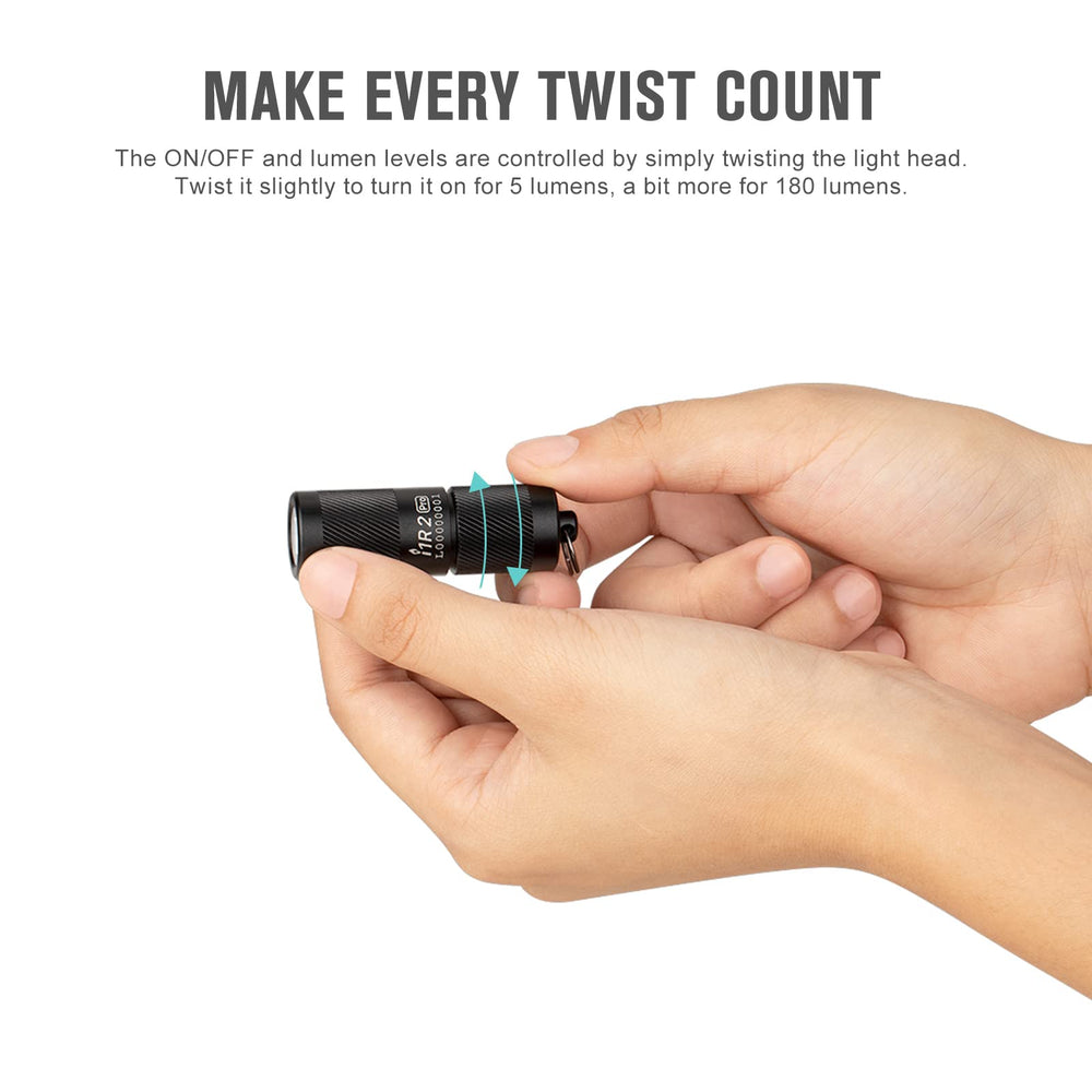 OLIGHT I1R 2 Pro EOS compact size beside everyday items.