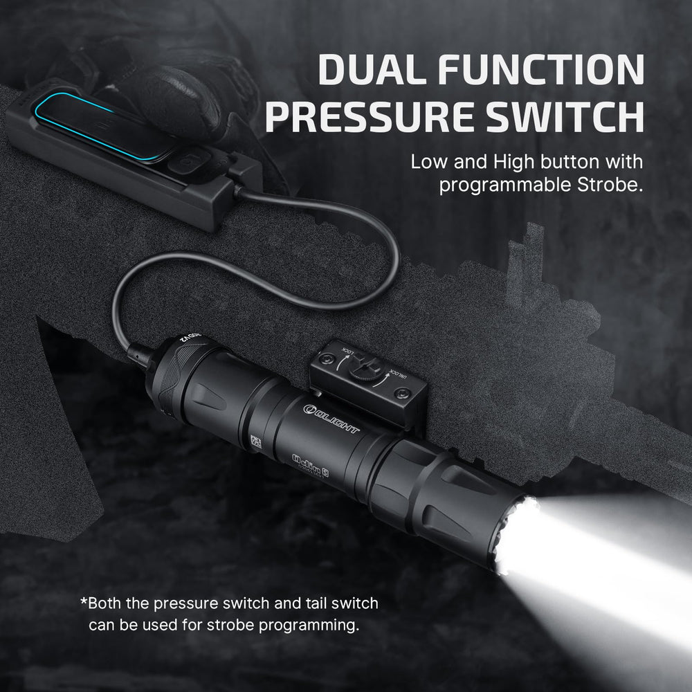 OLIGHT Odin S IPX8 waterproof design in black for rugged conditions