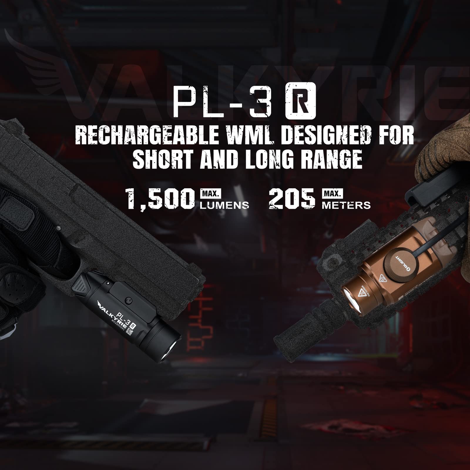 PL-3R Valkyrie dual-setting mode enables flexible brightness control.