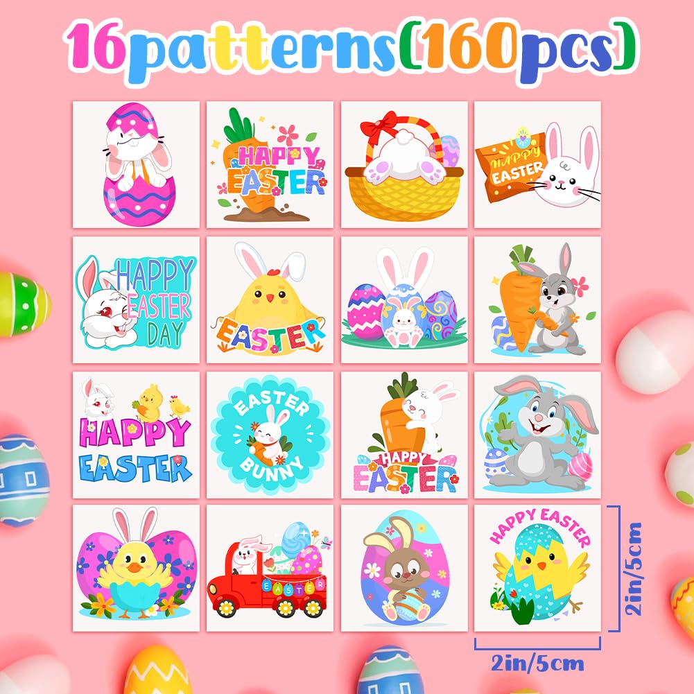 OLIKER Easter tattoos with 16 patterns for easy distribution among children
