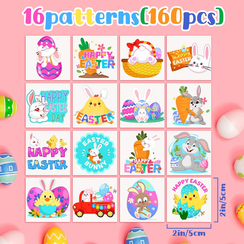 OLIKER Easter tattoos with 16 patterns for easy distribution among children