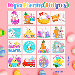 OLIKER Easter tattoos with 16 patterns for easy distribution among children