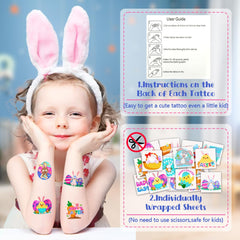 OLIKER Easter tattoos feature 2-inch designs sized for young skin