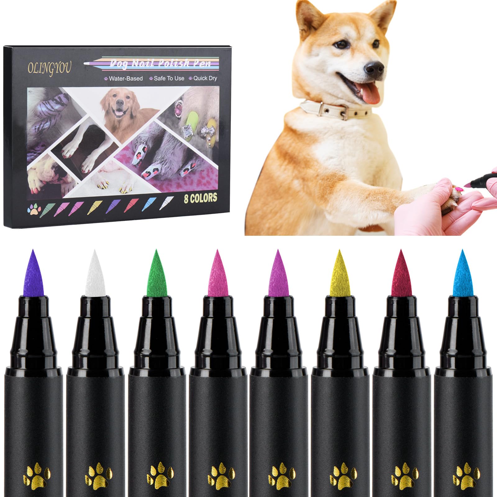 OLINGYOU dog nail polish pen quick dry for fast grooming