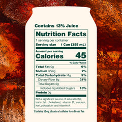 OLIPOP Cherry Cola can side view emphasizes clean label and ingredients