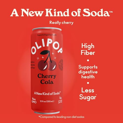 OLIPOP Cherry Cola label showing modern nostalgia and clean ingredients.