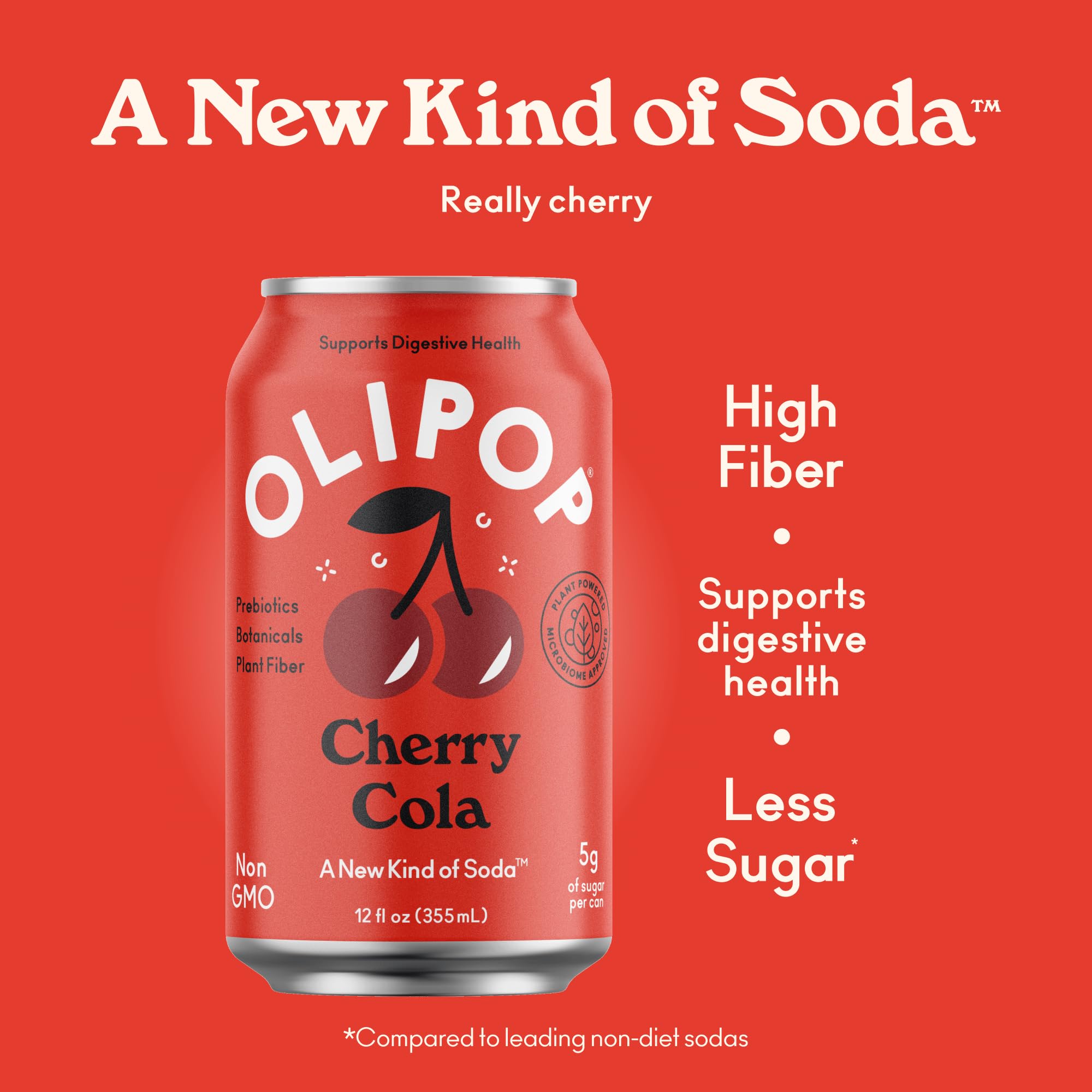 OLIPOP Cherry Cola pantry-pack packaging front, ready for stocking