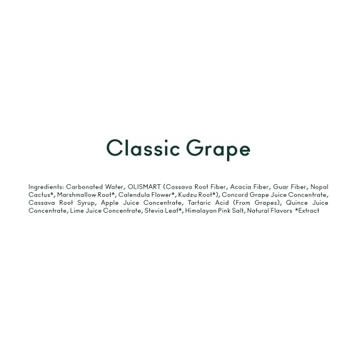 OLIPOP Classic Grape glass after pour highlights crisp fizz and aroma.