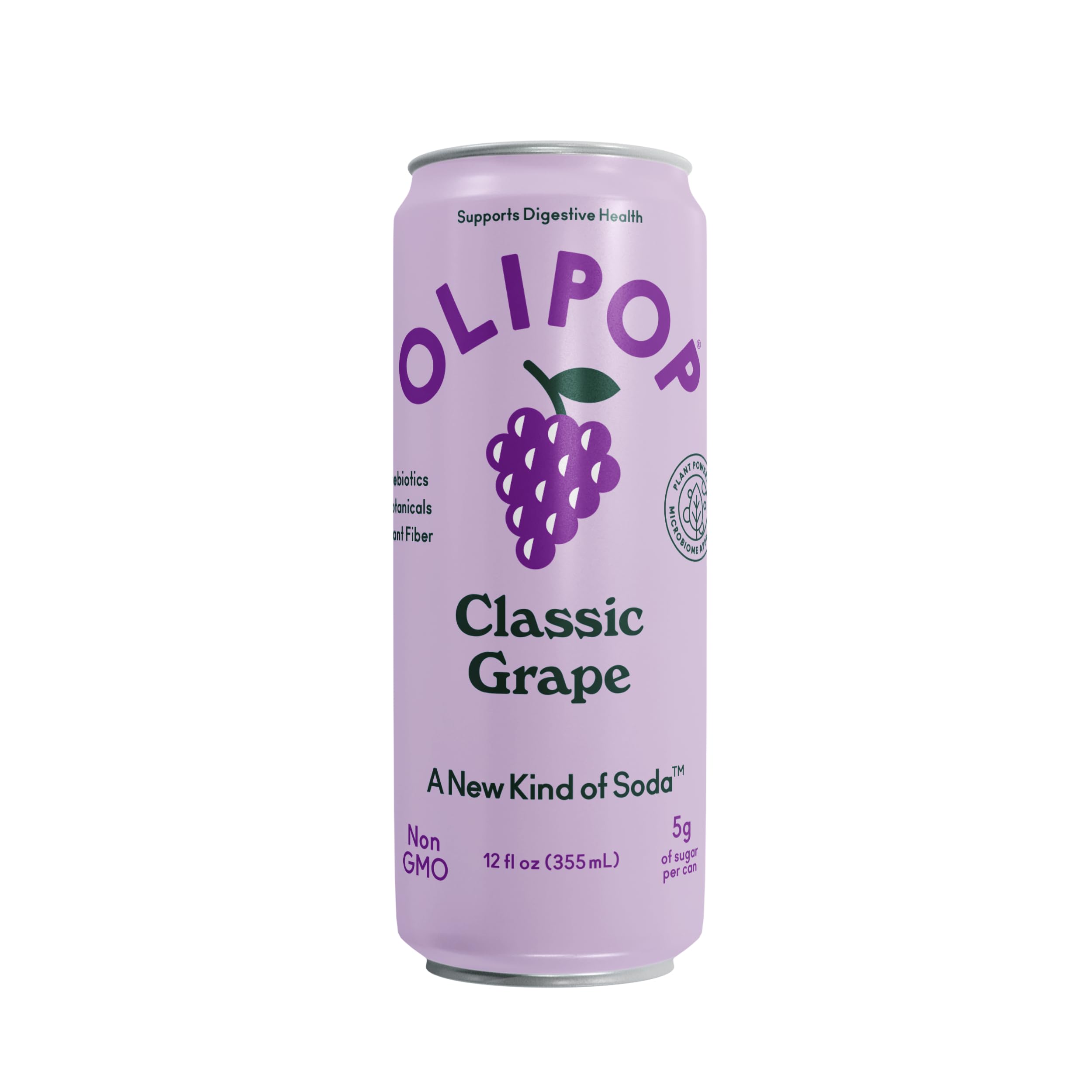 OLIPOP Classic Grape storage guidance showing cool, dry pantry placement.