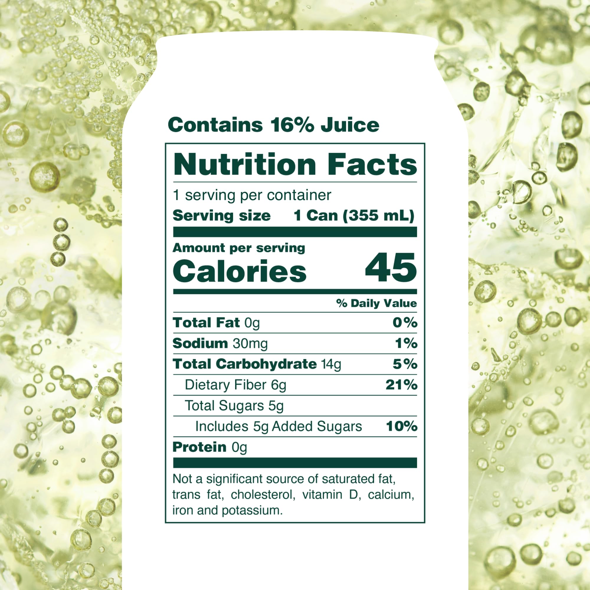 OLIPOP Lemon Lime can close-up featuring vibrant color and natural ingredients