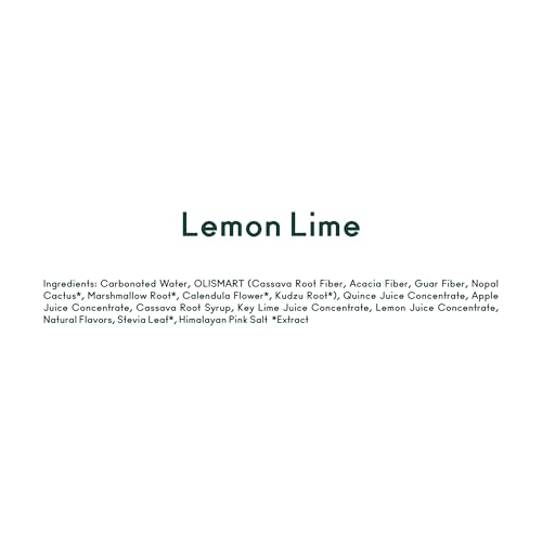 OLIPOP Lemon Lime label closeup, natural ingredients highlighted