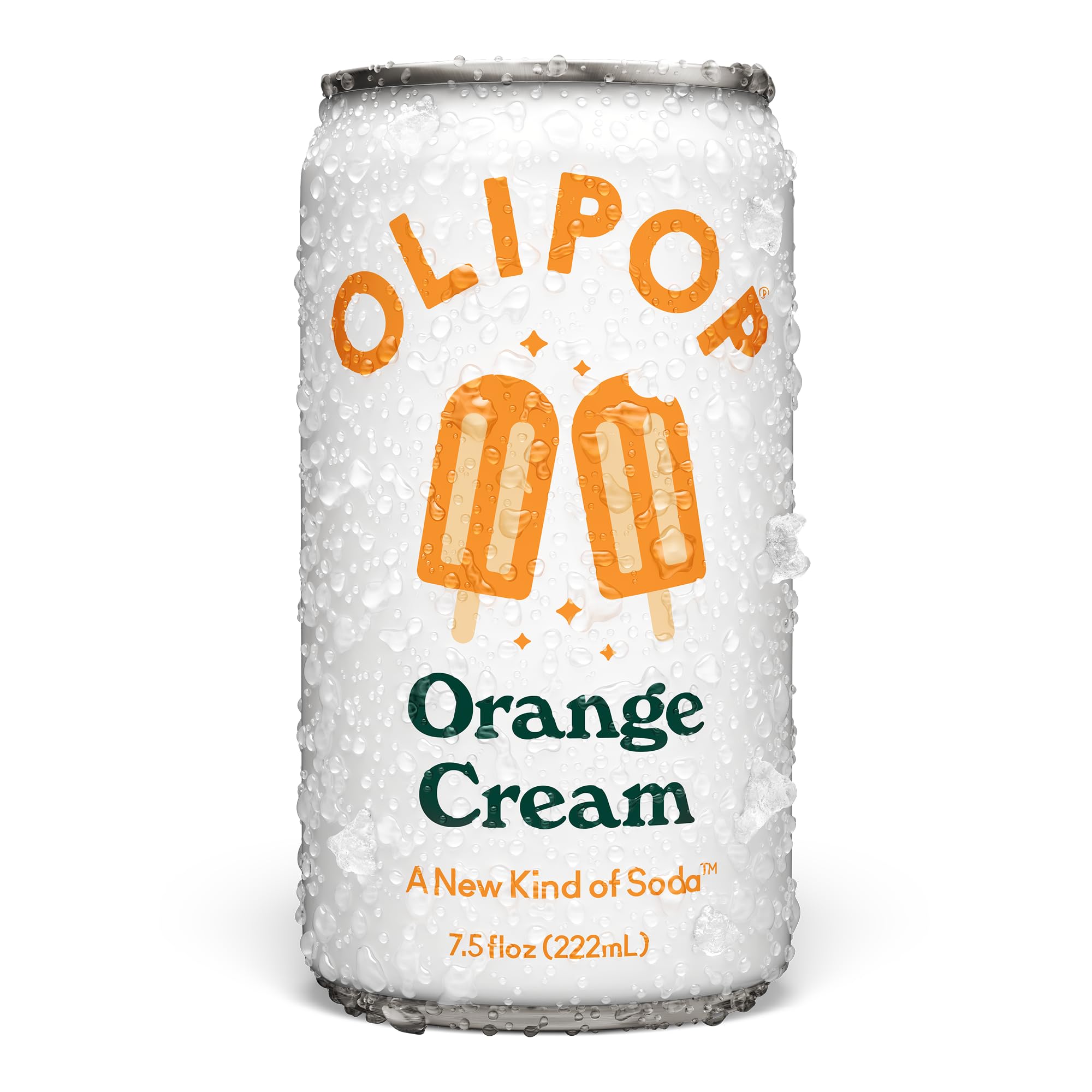 OLIPOP Minis Orange Cream ingredients panel with prebiotics and plant fiber overview.