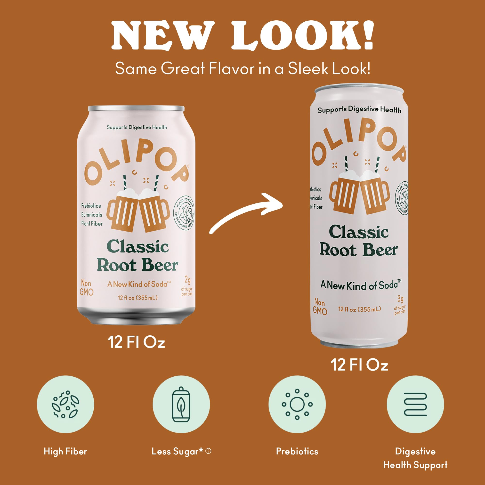On-the-go OLIPOP can option for busy days with prebiotics.