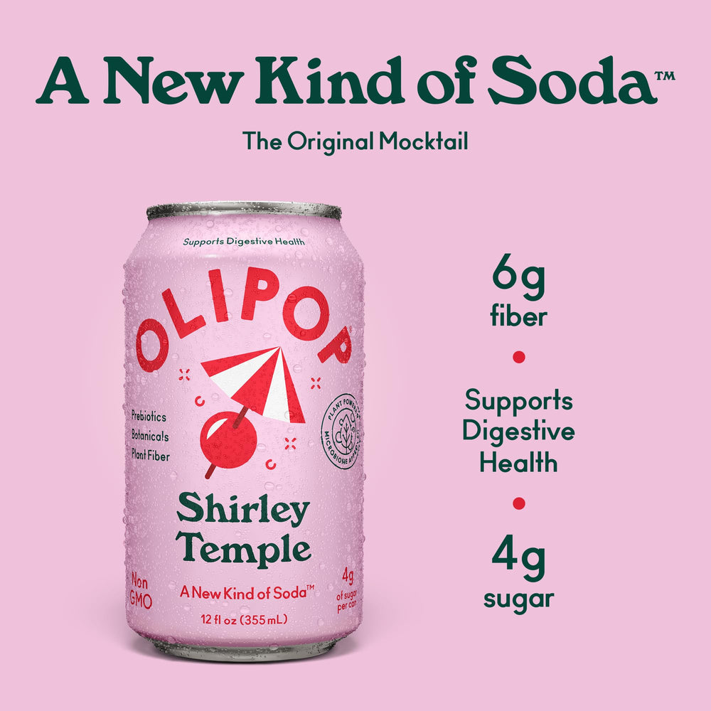 Pantry-pack display of OLIPOP Shirley Temple for easy stocking and gifting