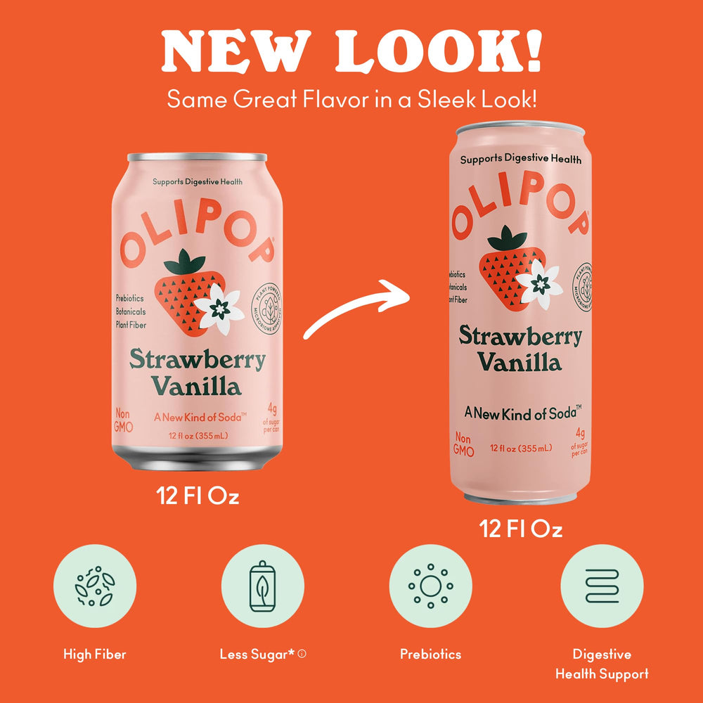 Bubbly OLIPOP Strawberry Vanilla pour with lively bubbles