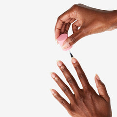 Olive and June Nail Strengthener texture on nail shows even coating