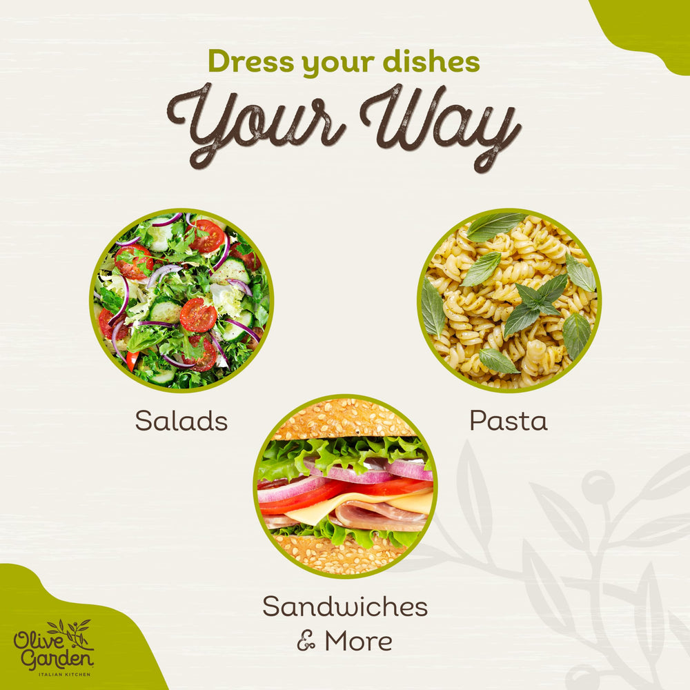 Olive Garden Signature Italian Dressing marinade image suggests juicy chicken flavor lift.