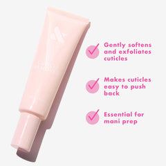 Olive & June Cuticle Remover being applied to soften dry cuticles for easier care.