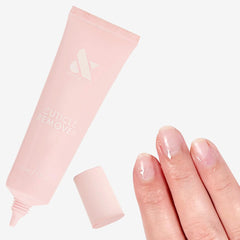 Softened cuticles after treatment ready to be pushed back with the pusher.