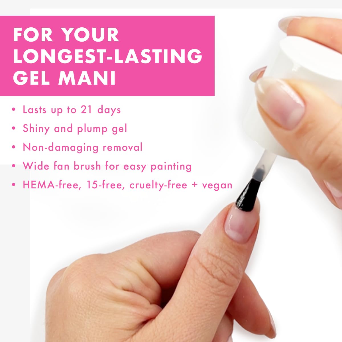 Olive & June Gel Polish Base Coat during second coat application for richer color