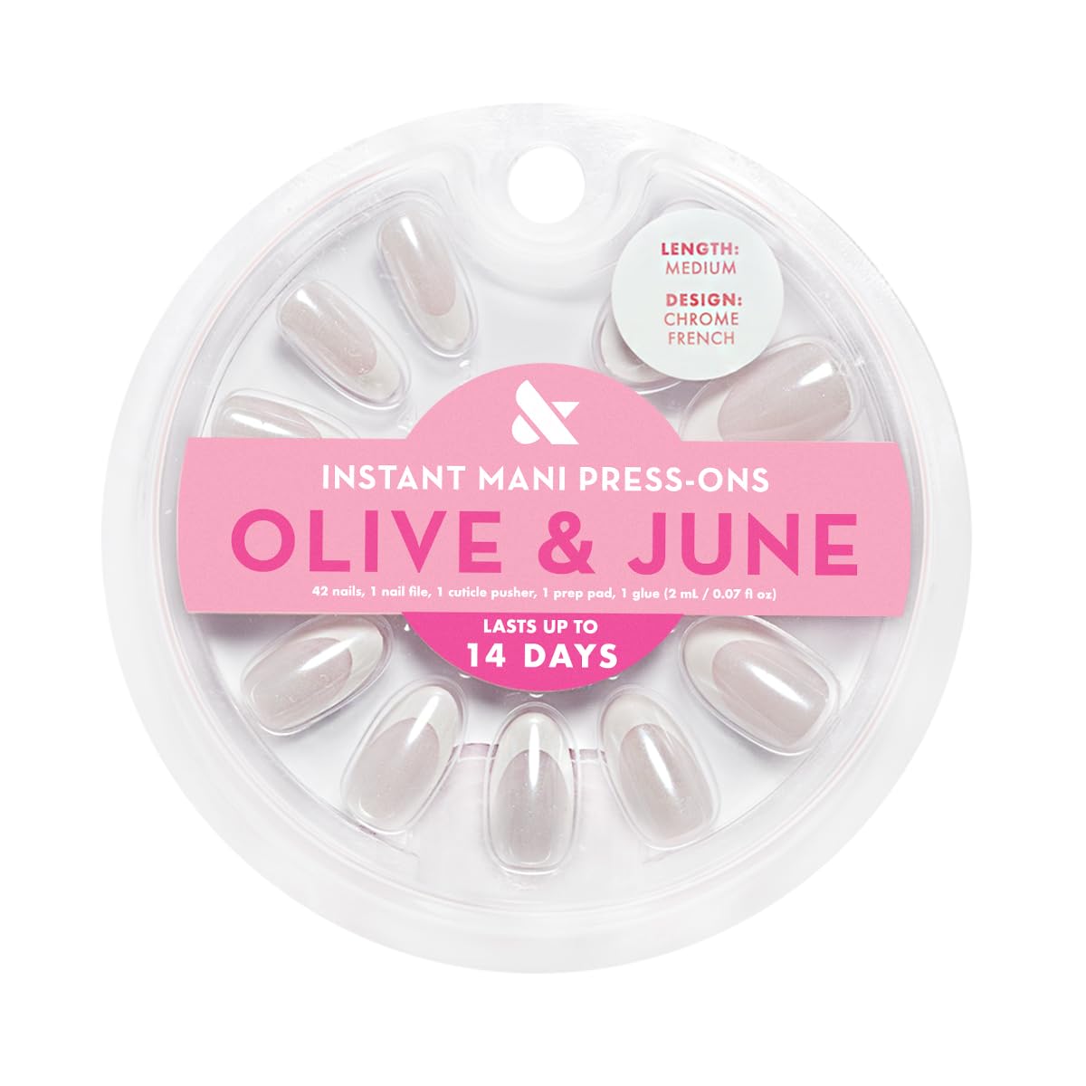 Olive & June Instant Mani sizes image features 21 sizes for a natural fit