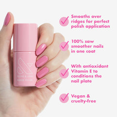 Close-up of Ridge Filler brush applying a silky, even layer on nails.