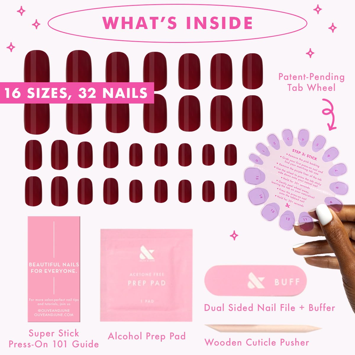 Olive and June reusable press-on nails crafted from recycled materials