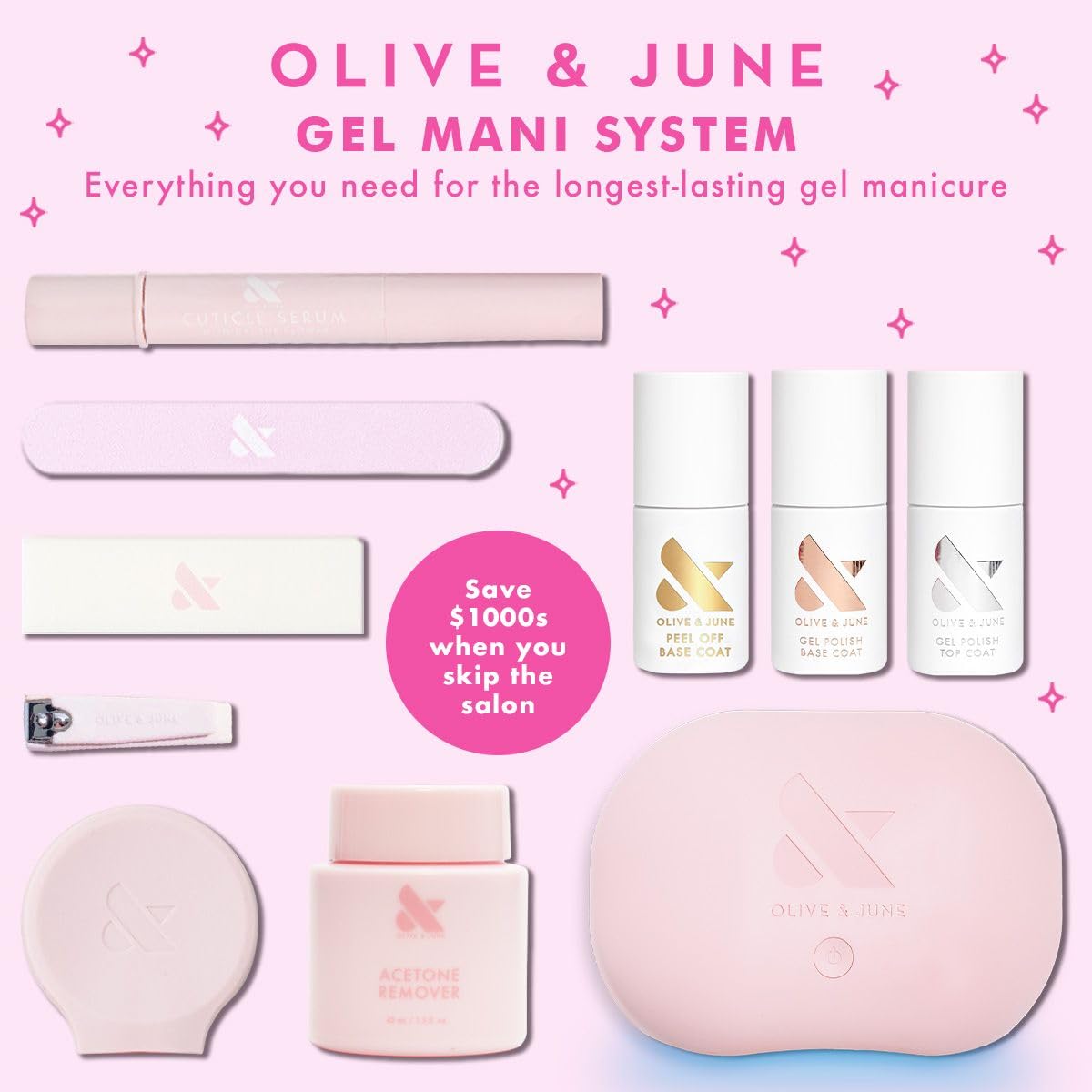 Olive & June vegan cruelty-free symbol alongside the polish