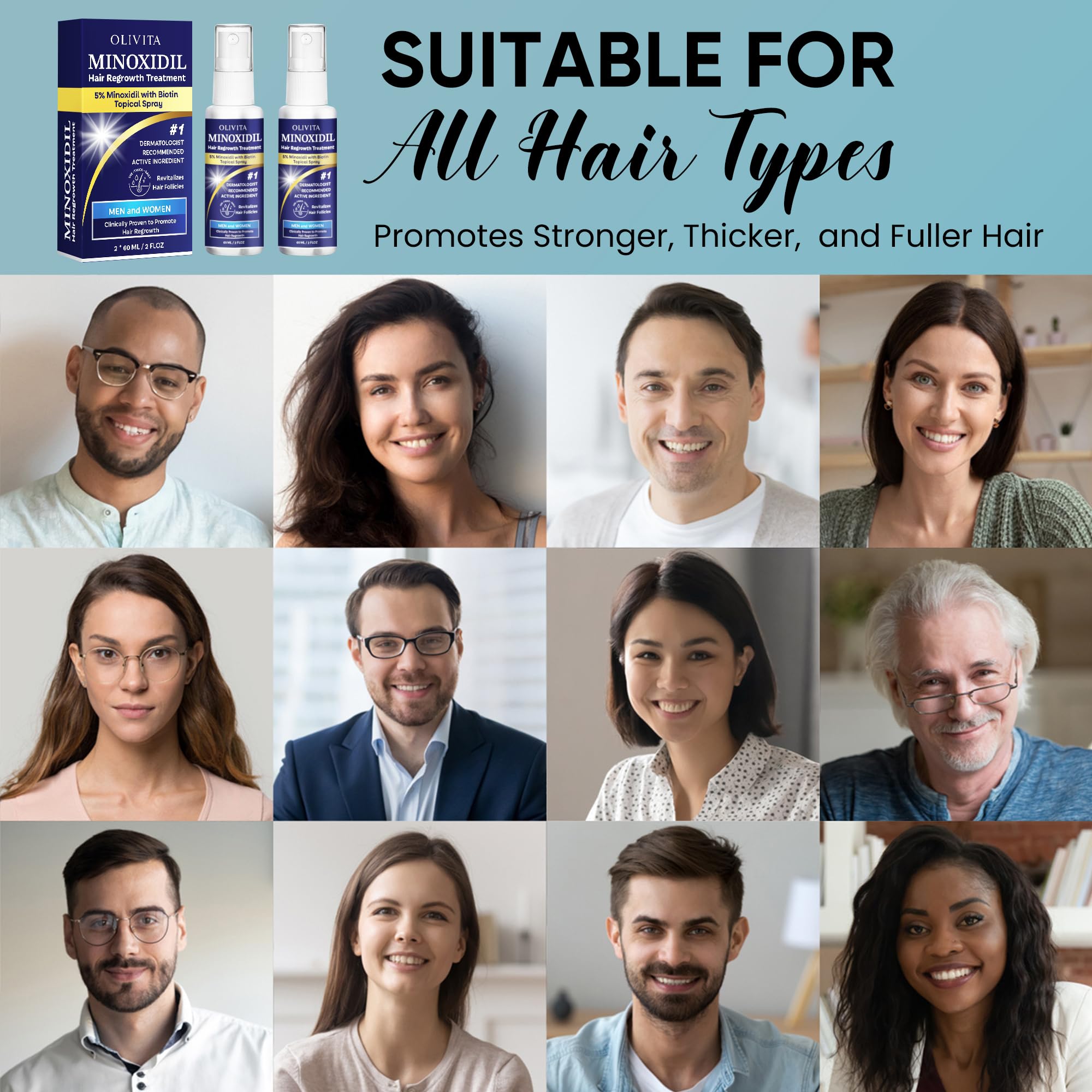 OLIVITA Minoxidil visual regrowth cues after consistent use.