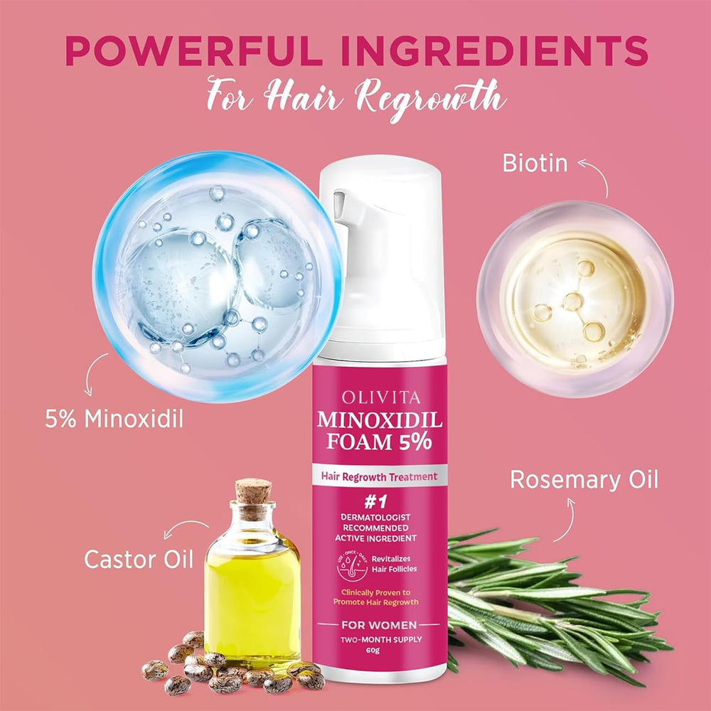 OLIVITA scalp care shot focusing on nourishing oils for healthier scalp environment.