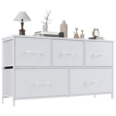 OLIXIS 5-drawer dresser with wood top for bedroom organization and style