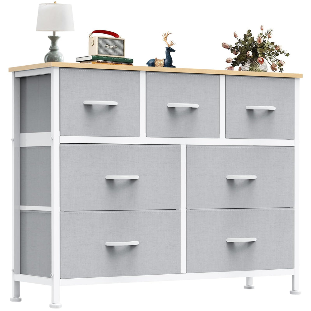 OLIXIS 7-drawer dresser with bedroom top for neat storage and display.