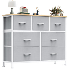 OLIXIS 7-drawer dresser with bedroom top for neat storage and display.