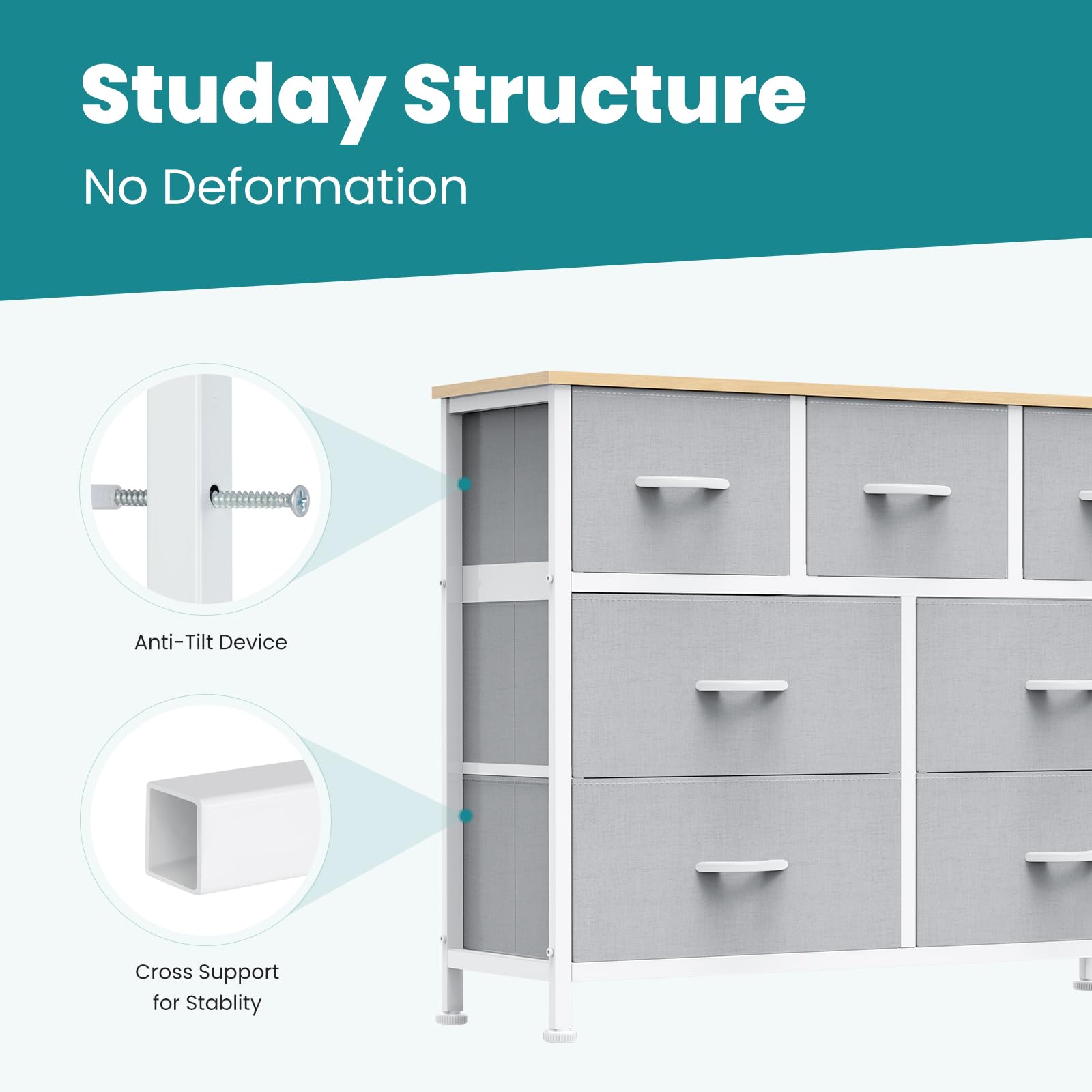 OLIXIS wooden top detail adds surface space for decor.