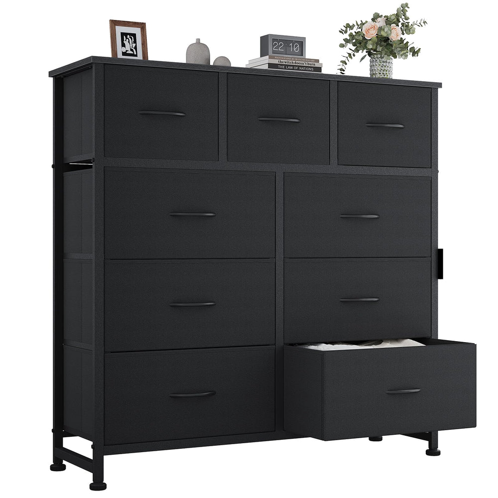 OLIXIS 9-drawer dresser top view with solid wood surface for quick access