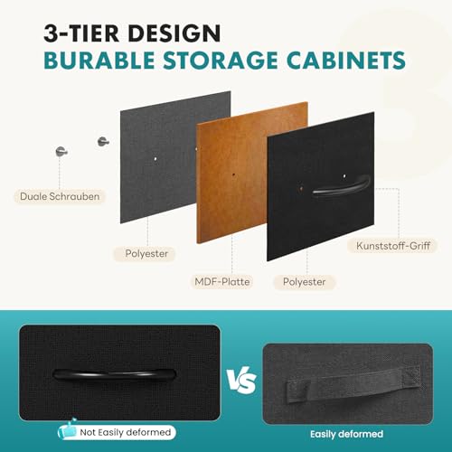 OLIXIS breathable fabric drawers glide smoothly for quiet organization.