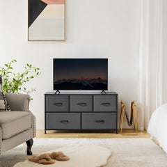 OLIXIS dresser wood-top display highlights a durable surface for daily items.