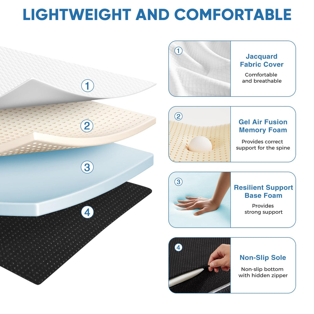 OLIXIS tri-fold mattress ready for travel use in car or cabin