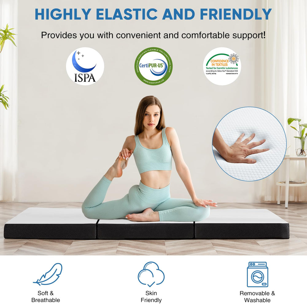 OLIXIS tri-fold mattress with removable washable cover