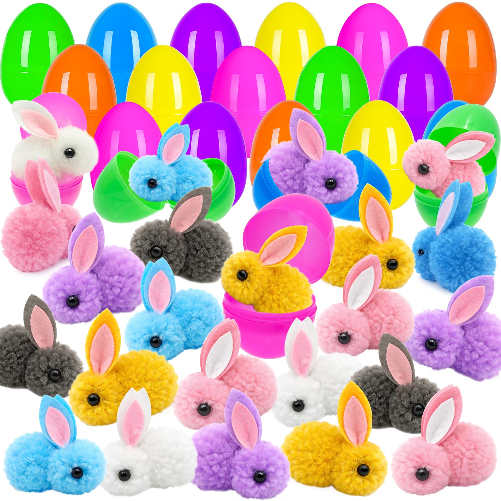 Olixmlya 24-pack Easter eggs in bright colors for exciting basket fillers