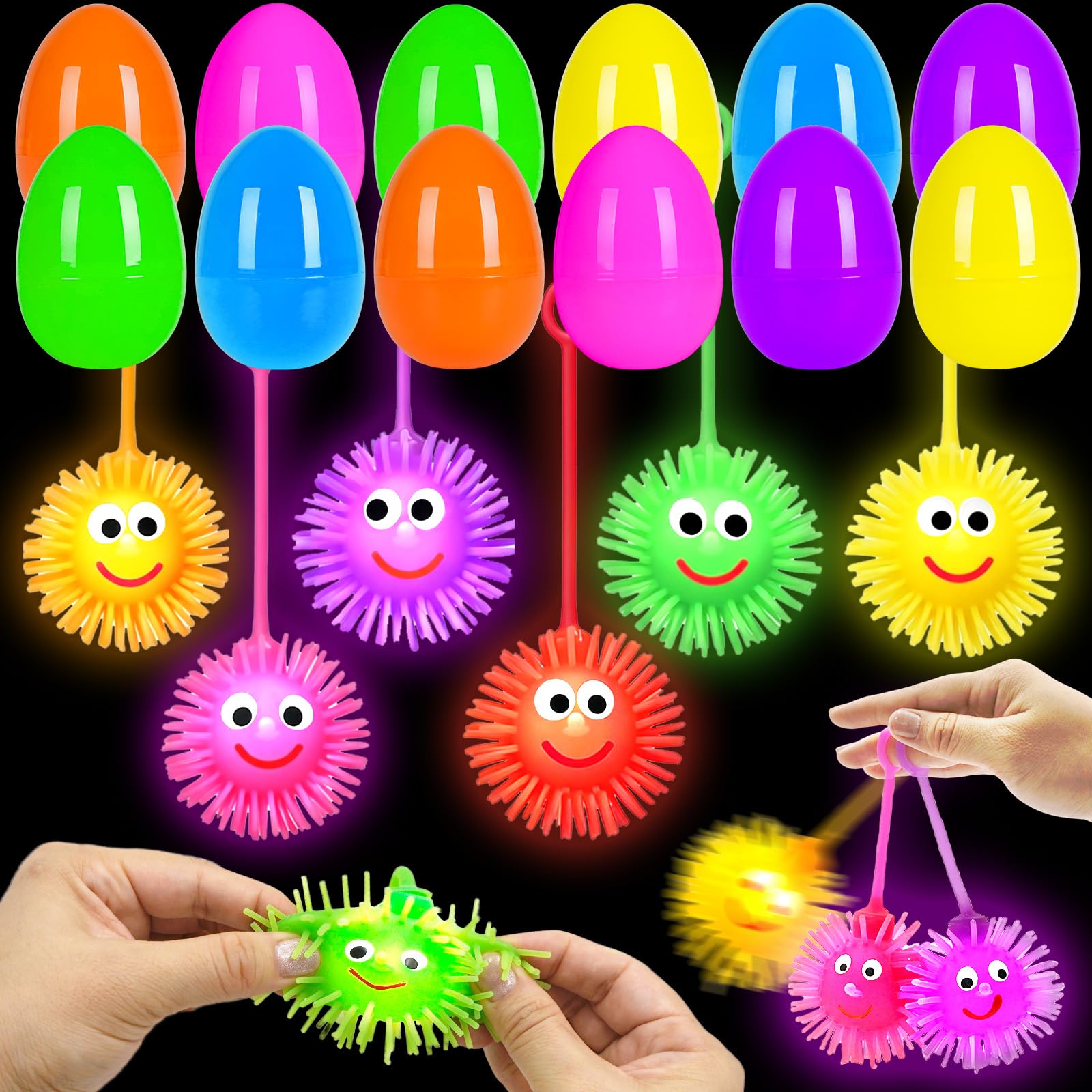 Olixmlya Easter eggs LED balls 24-pack glowing for festive egg hunts