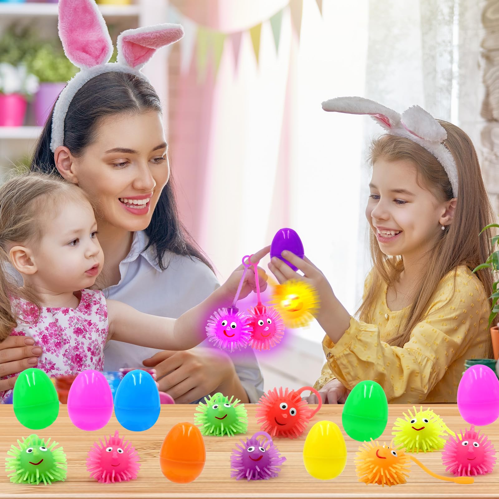 Olixmlya Easter hunt decor and party setup with LED toys