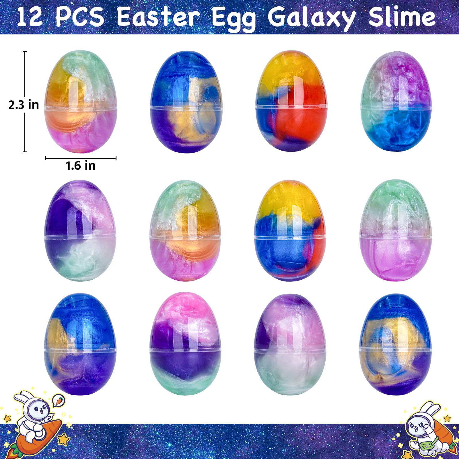 Olixmlya Galaxy Slime Eggs openable packaging showing colorful slime inside for hands-on play