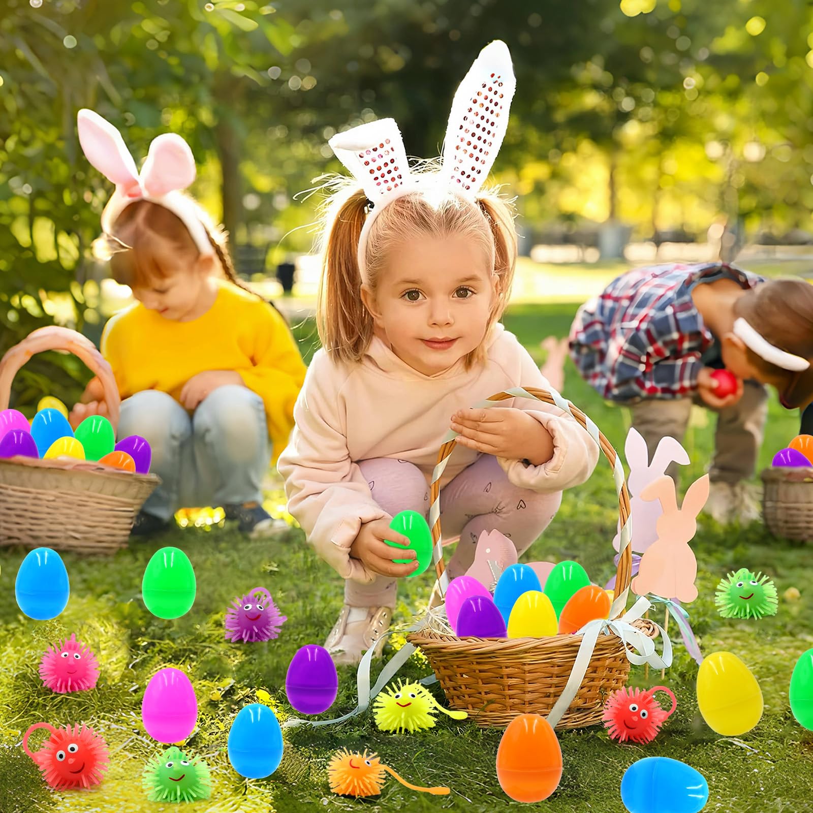 Olixmlya kids holding glowing ball ideal for Easter egg hunts