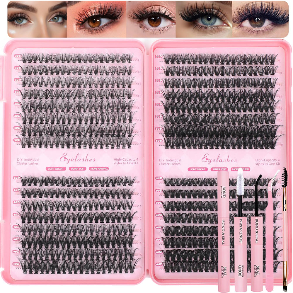 OLLAVO Lash Clusters Kit 640 pcs packaging for complete DIY lash solution.
