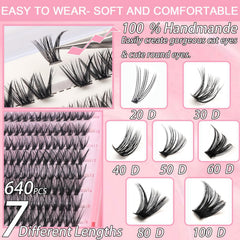 OLLAVO lash clusters density 30D-60D for customizable volume.